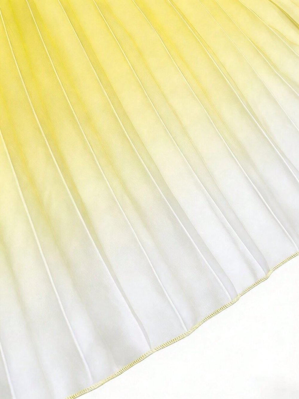 Yellow Elegant Women's Ombre Pleated Sleeveless Zipper Cocktail Dress - Picture 5 of 5